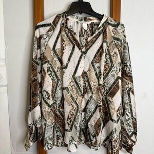 H&M Multicolor Geometric Blouse